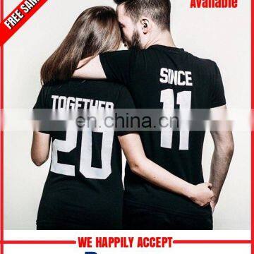 Custom printed couple tshirt wholesale