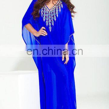 2016 High quality chiffon women abaya muslim dress /design plus size beaded muslim dress