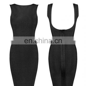 New Bodycon Sexy Club Party Dresses Blackless Western Elegant Bandage Dress