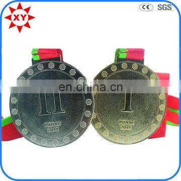 Custom metal medal with ribbon