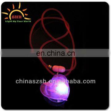 Party item heart shaped flashing LED necklace with bright lights for night