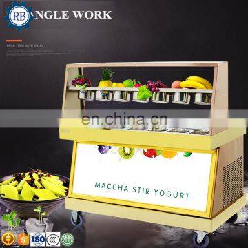 Best Price 110v 220v Electric Fried Yogurt Rolled Ice Cream Roll Machine Double Pan Fried Ice Cream Roll Machine