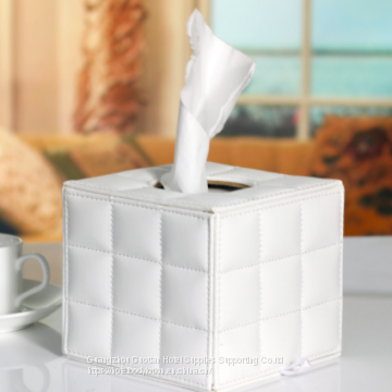 European Modern Square PU Leather Tissue Box Black White Paper Towel Storage Roll Napkin Holder Table Home Decoration photo-4
