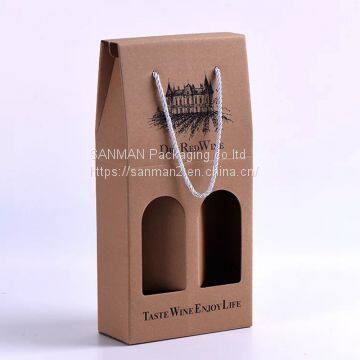 Free sample kraft paper gift box for wine bottle