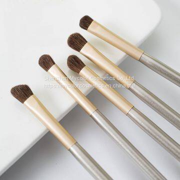 Hot 5pcs Horsehair Portable High Quality Makeup Brush Eyeshadow Brush Nose Contouring Brush Blending Brush OEM Customized photo-3
