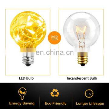 Wholesale Fairy Garden Home Wedding Party LED G40 Globe String Lights With Clear Bulbs photo-3