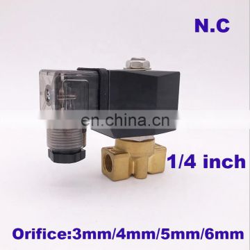 2 way brass water solenoid valve normally close Port G1/4" AC220V Orifice 3mm/4mm/5mm/6mm 0-20bar/10bar/7bar/5bar PU valve