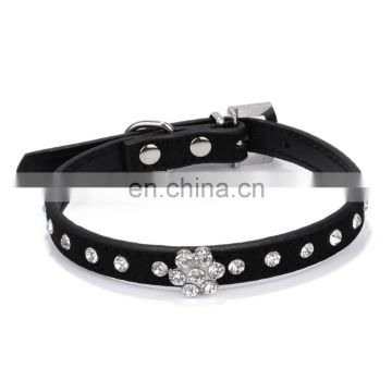 Halloween PU pet collar rhinestone dog collar