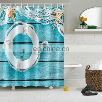 i@home Shell starfish digital printing polyester shower curtain bathroom