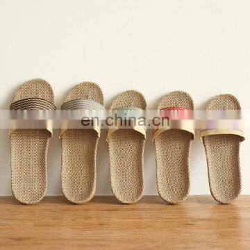 Natural Womens Unisex Linen Bottom Sea Beach Wear Home House Flip Flop Slim Anti-Skid Sandal photo-5