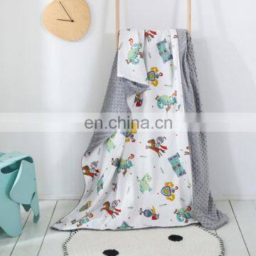 Children's Lunch Break Double-sided Cotton Printed Spring and Autumn Bean Bean Flannel Blanket photo-7