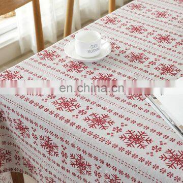 Linen Cotton Tablecloth Snowflake Fawn Washable Coffee Dinner Comfortable Table Cloth for Christmas Wedding Banquet photo-4