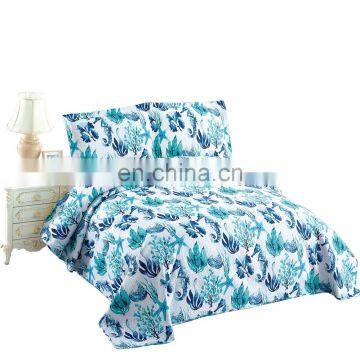 Ultrasonic Quilt Sets Ocean Summer Quilt Wholesale Cheap Lightweight Cartoon Marin Seaweed Bedspreads