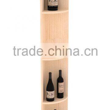 Custom Corner Stand Wooden Quarter Round Wine Shelf Rack Display