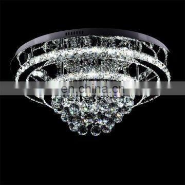 Round crystal chandelier living room lighting stainless steel lamps