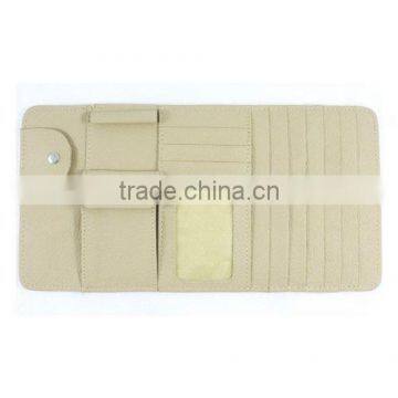 New Multi-function 7pcs Disks CD DVD Glasses Cards Sotre Case Holder Bag for Auto Vehicle Truck Sun Visor Organizer Beige photo-4