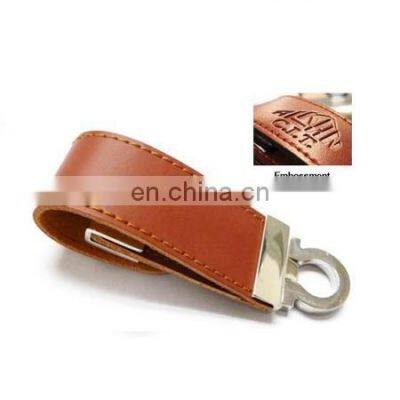 Marketing Gift Items Leather USB Key 8GB 16GB 32GB Memory Flip Leather USB Stick