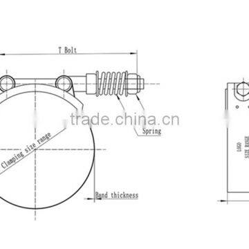 Hot Sale Automotive Constant Tension Spring Loaded T Bolt Stainless Steel Hose Clamp photo-6