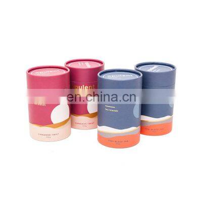 Food Grade Round Paper Tube For Tea Packaging Cylinder Canister For Loose Leaf Tea Recyclable Cardboard Tube For Tea Bag