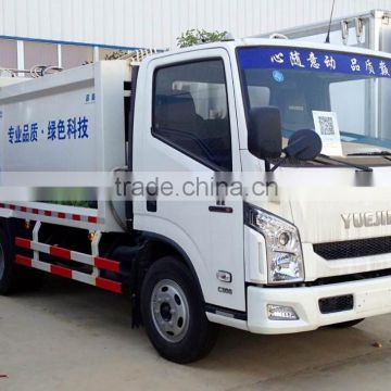 Yuejin 4cbm garbage truck, garbage compact truck