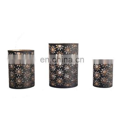 Decorative Round candle jars pillar candle holder Metal Candle Holders For Home decor