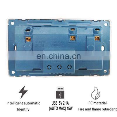 British Standard Socket Type 146 Dual Multifunctional British Standard With Dual USB Charging Household Electrical Wall Switch s photo-3