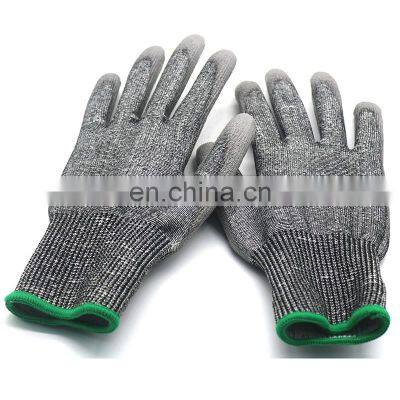 Multi Function Work Cut Protection HPPE Knitted Polyurethane PU Palm Coated Cut Resistant Gloves photo-5