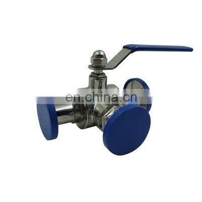 Dn50 1000wog In Stock sanitary Stainless Steel tri clamp T L type 3 way ball valve