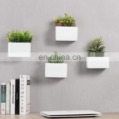 custom geometric balcony wall hanging inverted railing balcony indoor levitating ceramic flower planters box plant bonsai pot