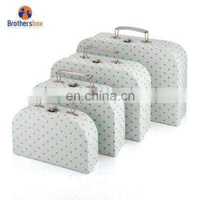 Personalized Decorative Small Mini Paper Cardboard Suitcase Shaped Favor Packaging Gift Box With Handle