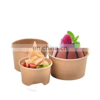 Custom logo 100% biodegradable kraft ice cream container