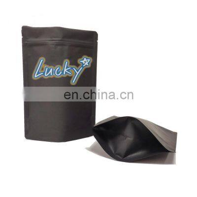 Custom eco friendly printing pink black plastic food bags aluminium foil packaging stand up pouch with zipper