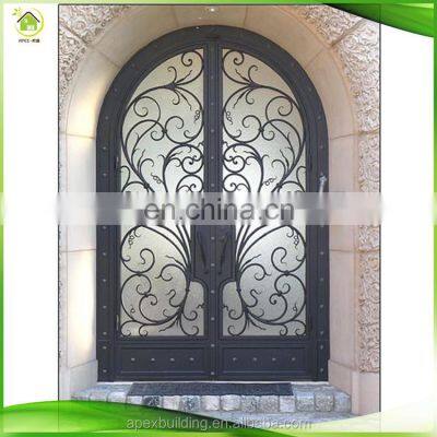 Metal Front Wrought Iron Grill Double Door Designs for Homes photo-5
