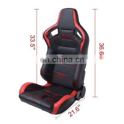 Adjustable Black Universal Use PVC Racing Seats Car Seat
