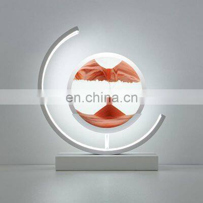 3D Colorful Moving Sand Art Desk Lamp Sandscape Dynamic Display Quicksand Painting Home Decor Table Light