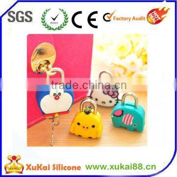 High quality silicone cartoon case metal lock