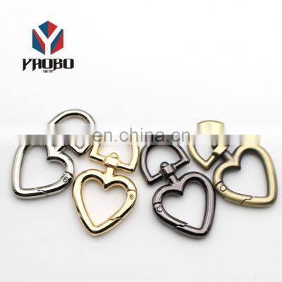 Heart Shaped Metal Carabiner Customized Gate Snap Clip Open Hook Spring