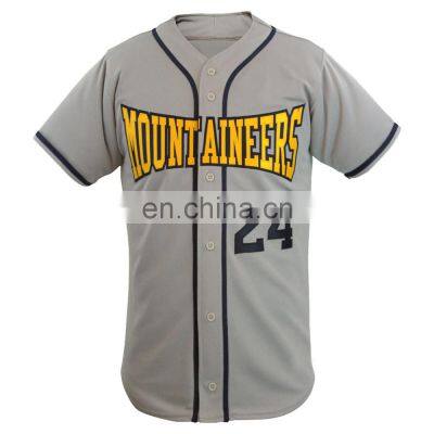 Baseball exercise uniform for men with leather sleeve custom embroidery patched logo