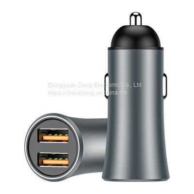 12/24V 5V 2.4A Mini Fast Charge USB TYPE-C High-quality Dual USB Car Charger photo-2