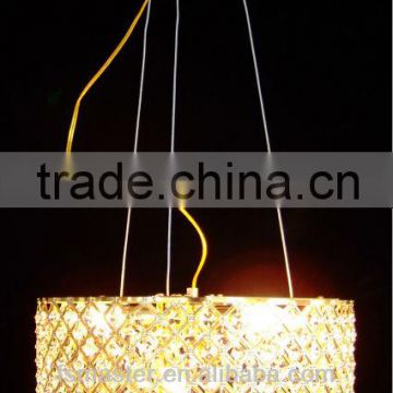 modern 3-light pendant lights with crystal drops in square/led square crystal pendant light