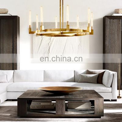 Custom Modern Luxury Cannele Round LED Industrial Chandelier for Home Hotel Ceiling Suspension Lighting