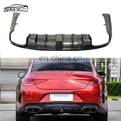 C257 CLS Class BS Style Carbon Fiber Rear Diffuser Rear Bumper lip Rear Separator For Mercedes Benz C257 CLS