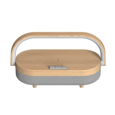 Warm Night Light 360 Strong Bass 5000mah Bt 5.0 Led Table Desk Lamp With Wireless Charger 10w 3 In 1 Wireless Speaker photo-3