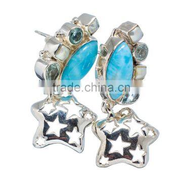 LARIMAR 925 STERLING SILVER EARRINGS ,925 STERLING SILVER JEWELRY WHOLE SALE,JEWELRY EXPORTER