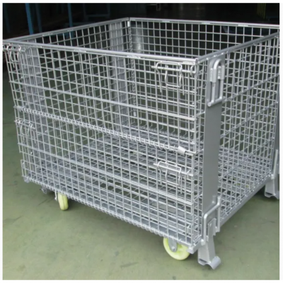 Factory Direct Sale Pallet Rack Mesh Cage With Wheels