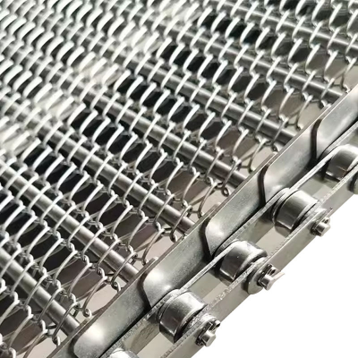 High Temperature Resistant Stainless Steel Wire Mesh Chain Conveyor Belt for Instant Noodles Transportation