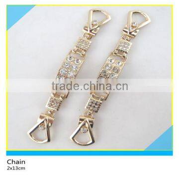 Crystal Rhinestone Chain Gold Metal Base Shiny Rhinestone Chian 2x13cm