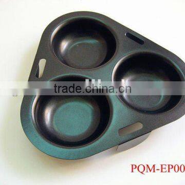 Senior durable stainless steel egg poacher with three egg cups 001A