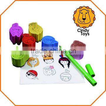 MDF Rubber Stamps Boys & Girls 6 Pcsfor Kids photo-1