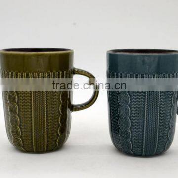 embossed ceramic mugs